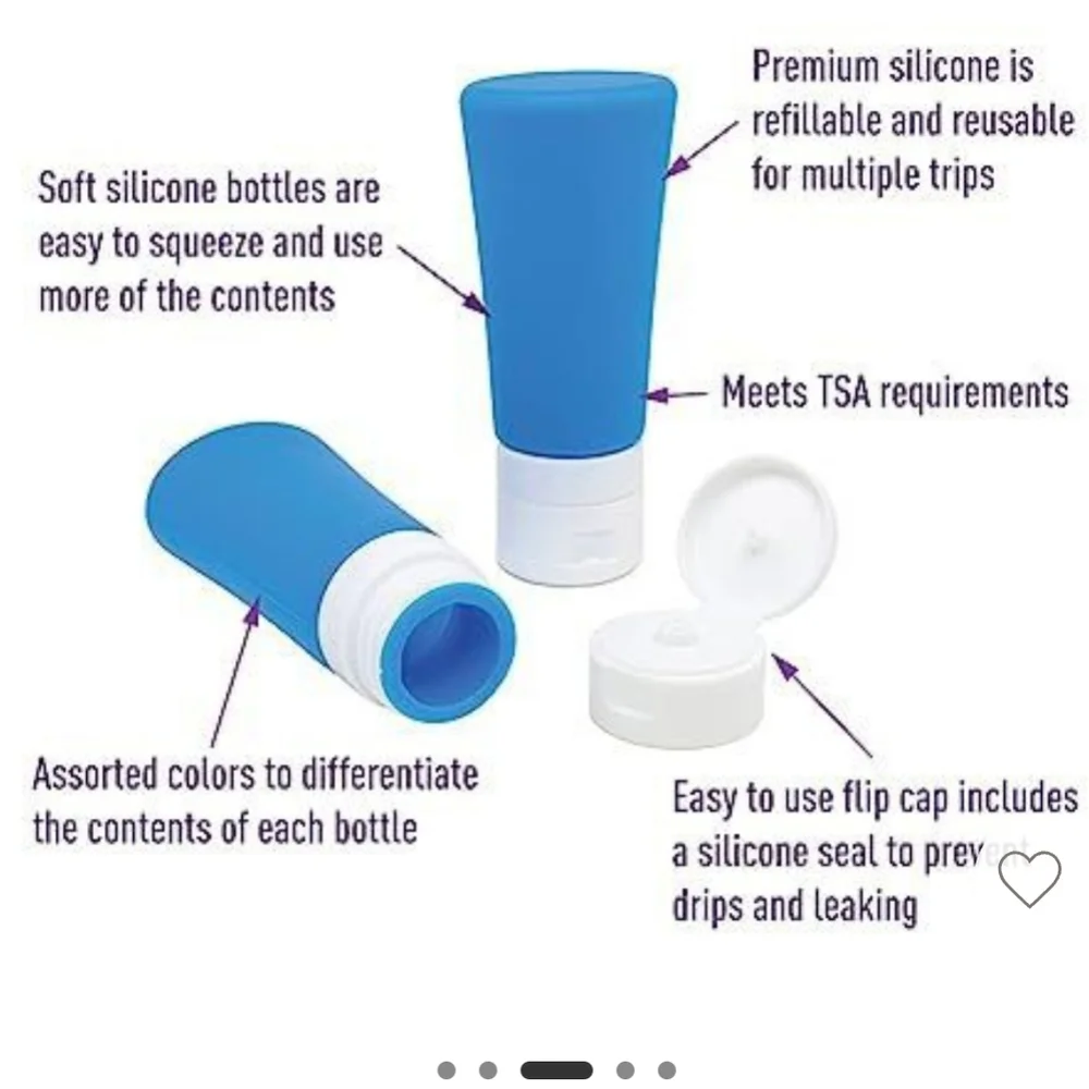 FREE W/ ANY PURCHESE~ Up & Up Silicone Travel Bottles 3 oz- Hair Products NWT